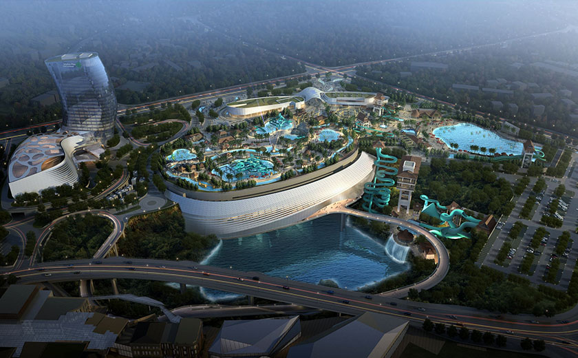 長沙礦坑生態(tài)修復利用工程冰雪世界正式造雪