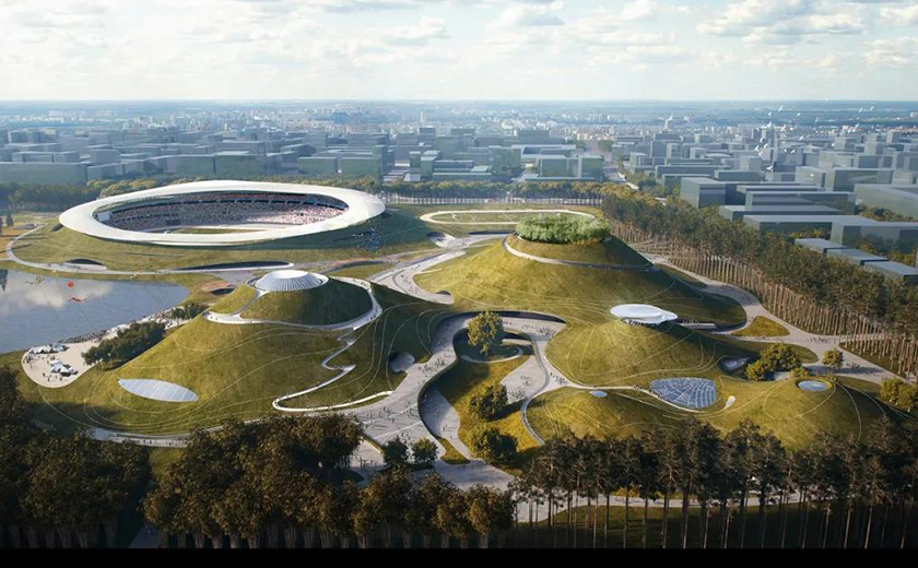 一座“消失”的體育場,順利結(jié)頂了